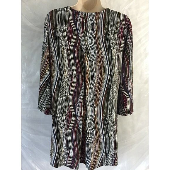 New Directions Boho Tunic Womens S Multicolor Bell Sleeve Festival Artistic Y2K - Picture 4 of 12
